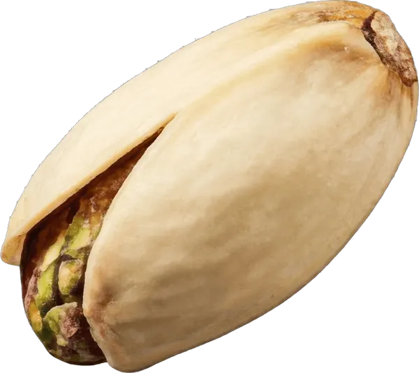 A whole green pistachio